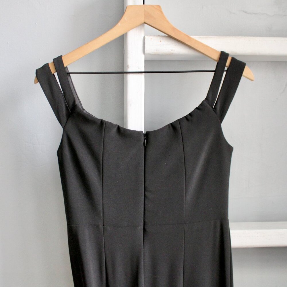 AQUA Black Off-the-Shoulder Slit Formal Gown Party Floor-Length Party Dress sz 6 - Picture 6 of 7